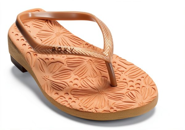 Roxy Womens Flip Flops Rubber Champagne Olive Sandals-4