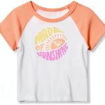 Roxy Girls Cotton Tee Snug Fit Graphic Print Sizes-0