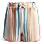 Roxy Girls Shorts Cotton French Terry Smocked Waist-0