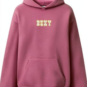 Roxy Girls Hoodie Cotton Poly Fleece Oversized Graphic-0
