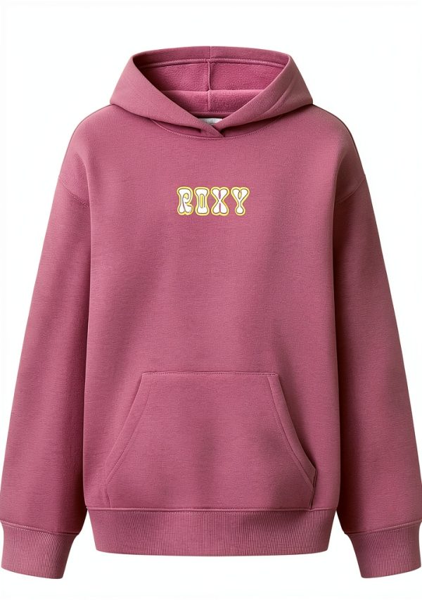Roxy Girls Hoodie Cotton Poly Fleece Oversized Graphic-0