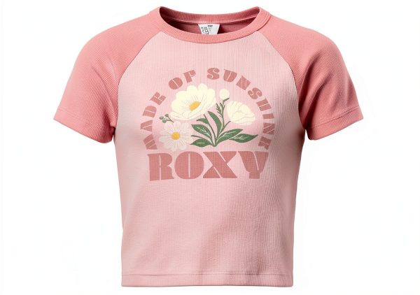Roxy Girls Tees Cotton Graphic Crew Neck Short Sleeve-0