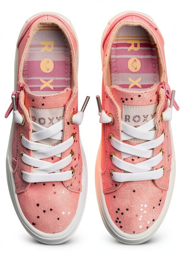 Roxy Girls Sneakers Lightweight Textile Shiny Finish-5