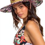 Roxy Straw Sun Hat Wide Brim Adjustable Strap Womens-0