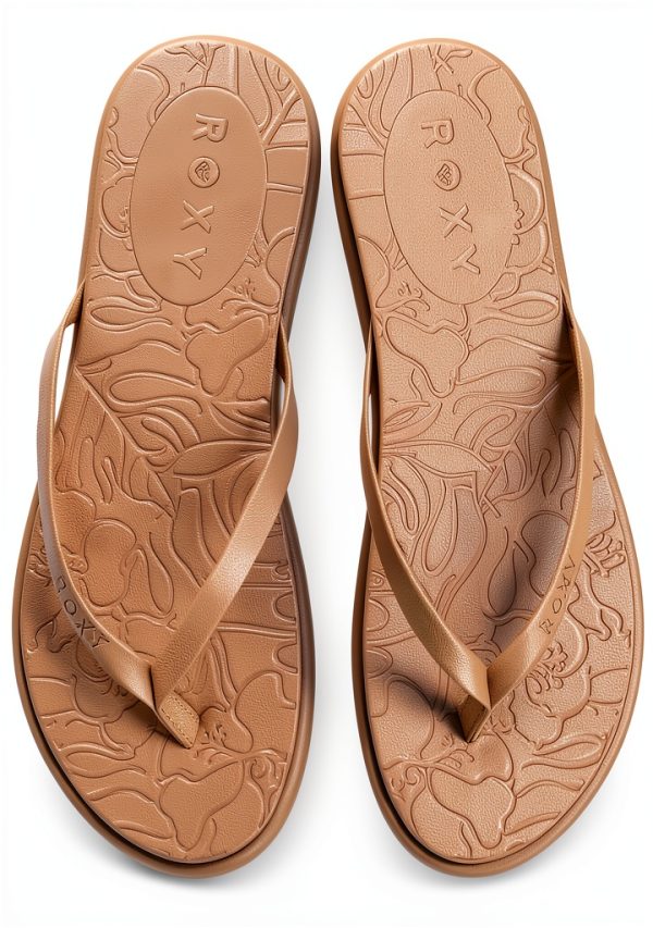 Roxy Womens Flip Flops Versatile Comfortable Black Tan Cream-4
