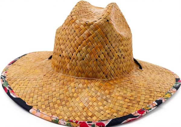Roxy Womens Sun Hat Wide Brim Straw Adjustable Strap-1