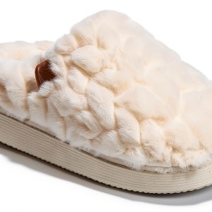 Roxy Womens Slippers Cream Comfortable House Shoes-0