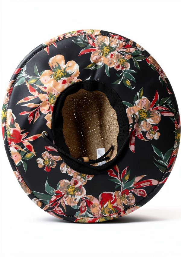 Roxy Womens Sun Hat Wide Brim Straw Adjustable Strap-2