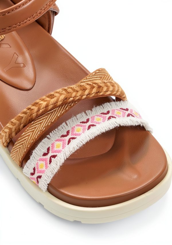 Roxy Girls Sandals Woven Straps Sturdy Sole Flip Flop-3