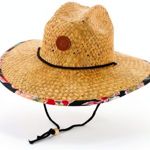 Roxy Womens Sun Hat Wide Brim Straw Adjustable Strap-0